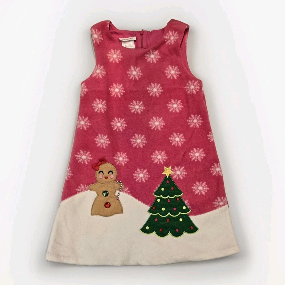 Bonnie Jean Baby Girls Snowflake Christmas Tree ‎ Fleece Jumper  Dress Size 6x